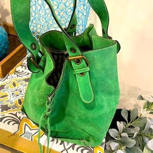 Green suede Bag